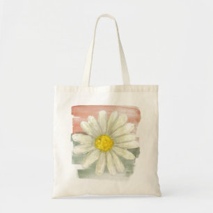White Daisy Watercolor Tote Bag