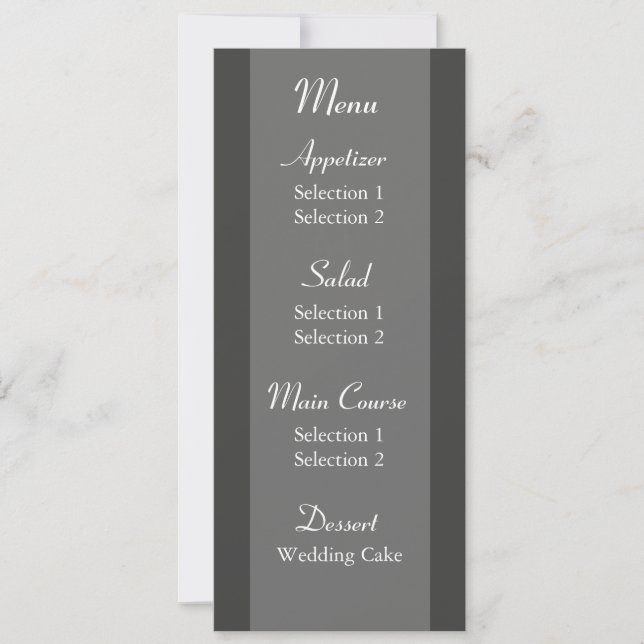 White Daisy Wedding Reception Dinner Menu Template (Front)