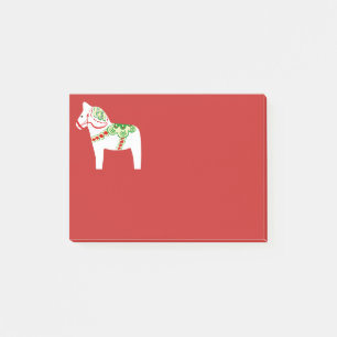 White Dala Horse Post it Notes