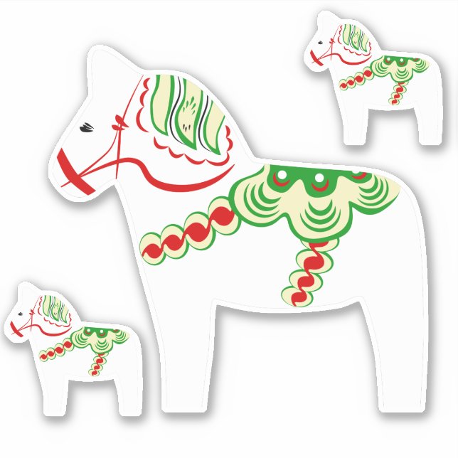 White Dala Horse Stickers (Front)