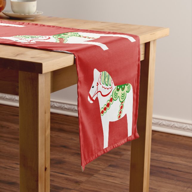 White Dala Horse Table Runner (In Situ)
