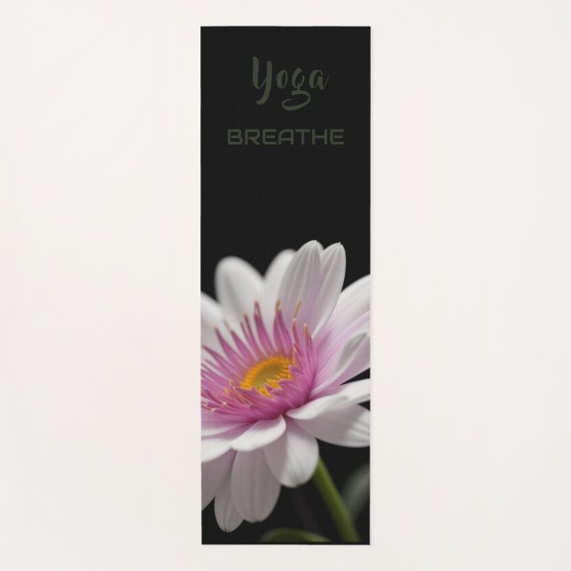 White Dalia - Yoga Mat (Front)