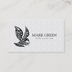 White Damask And Black Eagle Business Card