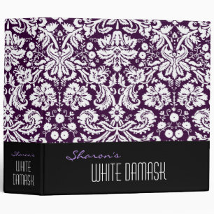 White Damask Custom 2 inch Binder