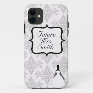 White Damask Future Mrs. iPhone 5 Case
