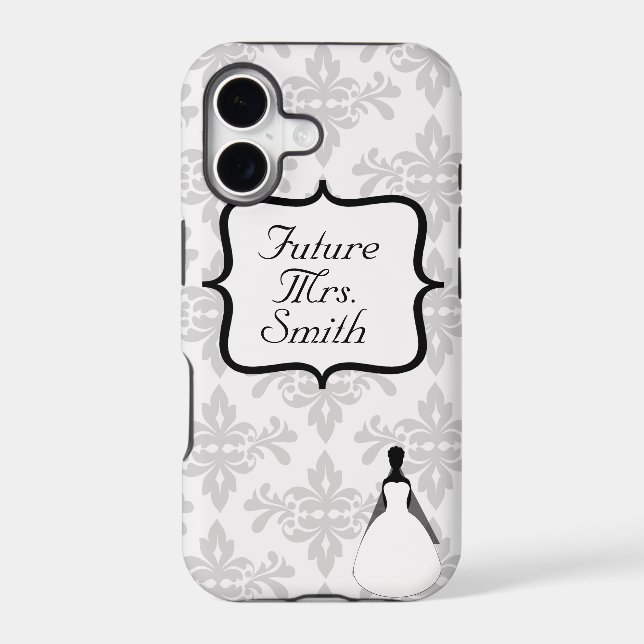 White Damask Future Mrs. iPhone 5 Case (Back)