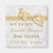 White Damask & Gold Bow Baby Shower Save The Date