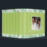 White Damask Lime Striped and Aqua Photo Binder<br><div class="desc">White Damask Lime Striped and Aqua Photo Binder</div>