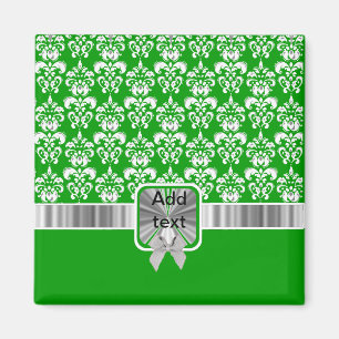 white damask on any colour magnet