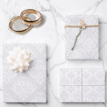 White Damask Wedding Classic Elegance 3 Gift Wrapping Paper Sheet<br><div class="desc">White Damask Wedding Classic Elegance 3 Gift Wrapping Paper Sheets</div>