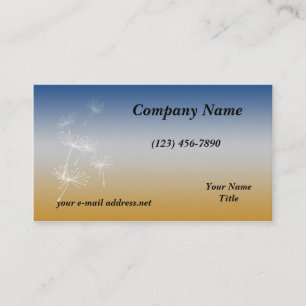 White Dandelion Blue Gold Business Card