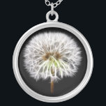 White Dandelion Flower Plant Silver Plated Necklace<br><div class="desc">For more like this, visit About this design: The dandelion is a perennial, herbaceous plant with long, lance-shaped leaves. They're so deeply toothed, they gave the plant its name in Old French: Dent-de-lion means lion's tooth in Old French. The flower head can change into the familiar, white, globular seed head...</div>