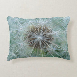 White Dandelion Pattern Accent Pillow