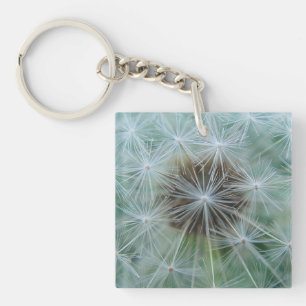 White dandelion pattern keychain