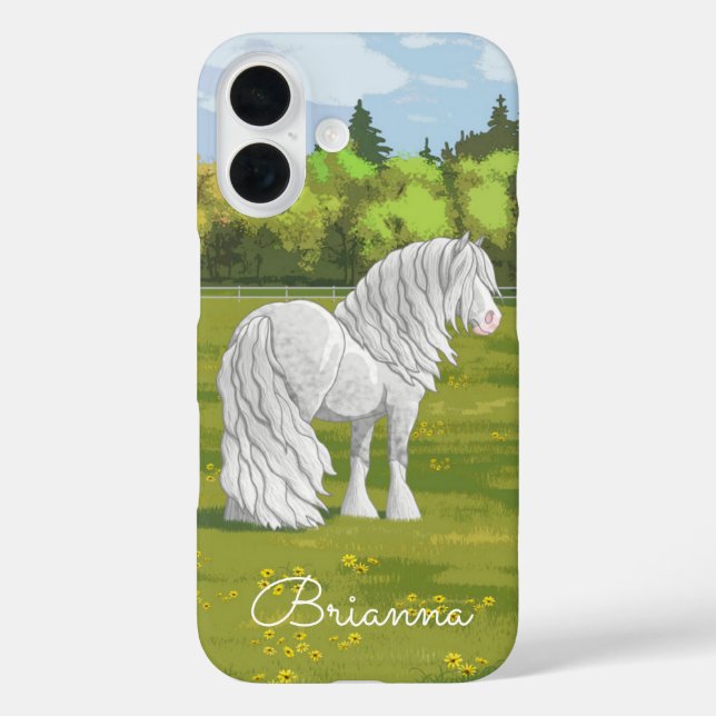 White Dapple Grey Gypsy Vanner Draught Horse Case-Mate iPhone Case (Back)
