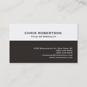 White Dark Beige Modern Simple Plain Business Card