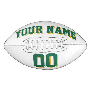 WHITE DARK GREEN AND GOLD Custom Football