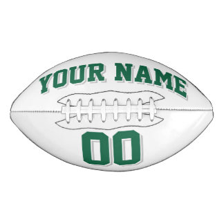 WHITE DARK GREEN AND SILVER GRAY Custom Football