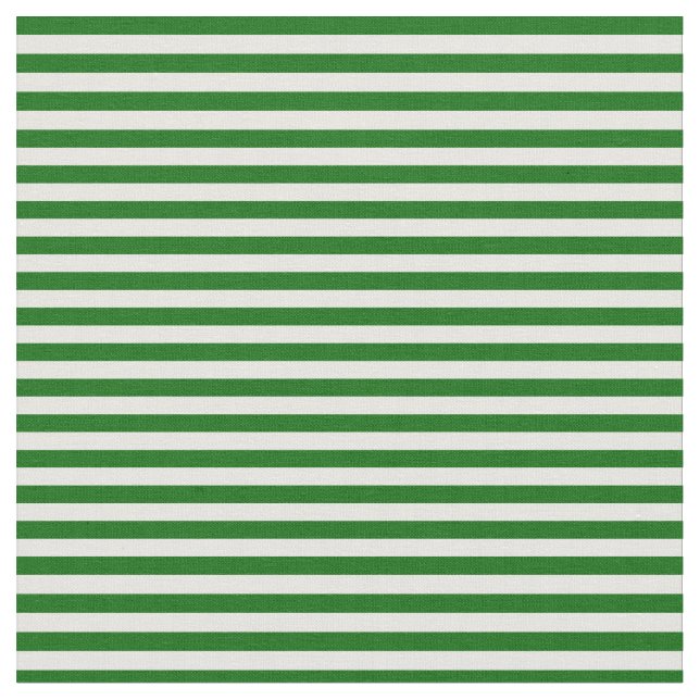 White & Dark Green Coloured Lined Pattern Fabric (Close Up)