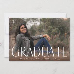 White Dark Overlay Modern Photo Graduate Announcement