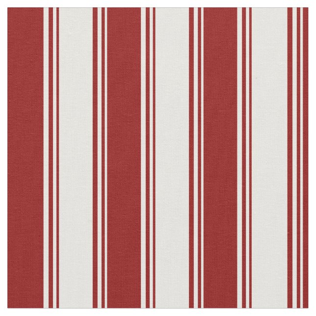 White & Dark Red Coloured Pattern Fabric (Close Up)