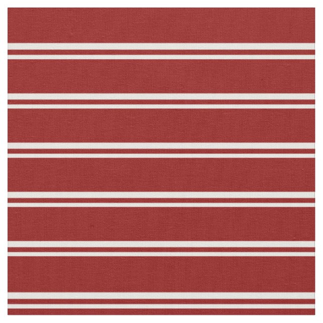 White & Dark Red Coloured Pattern of Stripes Fabric (Close Up)