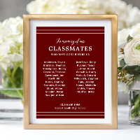 White Dark Red In Memory Of Class Reunion Memorial
