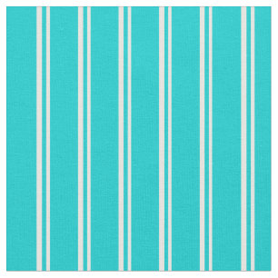 White & Dark Turquoise Pattern Fabric
