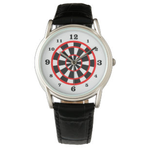 White Dartboard Style Numbered Watch