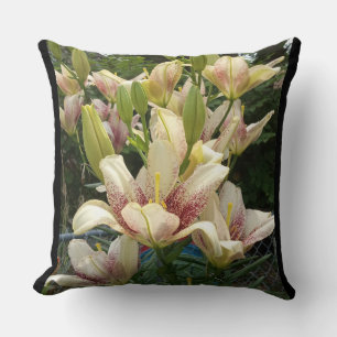 White Daylilies  Throw Pillow