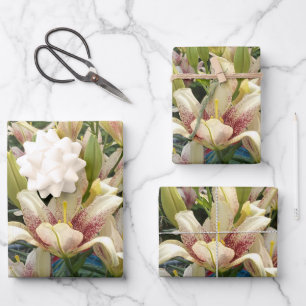 White Daylilies Wrapping Paper Sheet