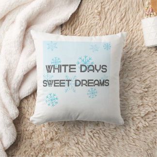 White Days Sweet Dreams Cozy Winter Blanket | Snow Throw Pillow