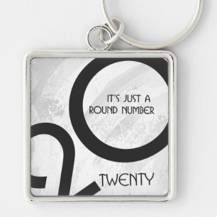 White Decade 20th Birthday Keychain