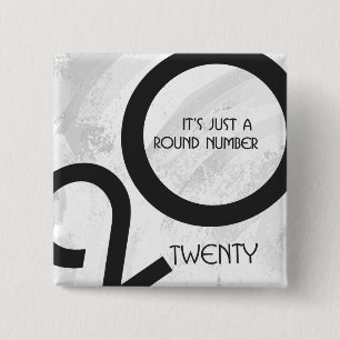 White Decade Birthdday 2 Inch Square Button