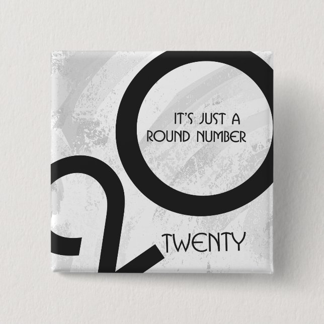 White Decade Birthdday 2 Inch Square Button (Front)