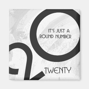 White Decade Birthdday Magnet
