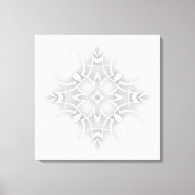 White Decorative Flower Canvas Print (Front)