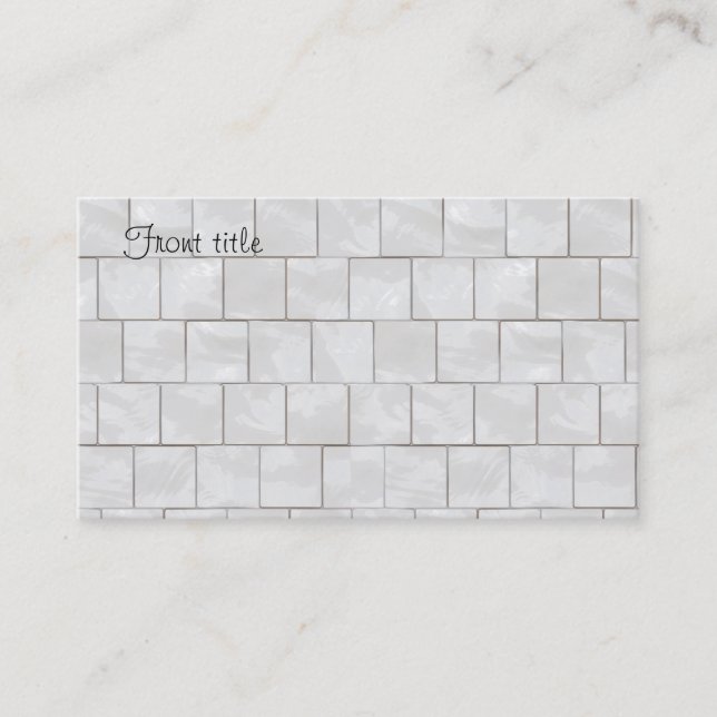 White Decorative Marble Tile Background Business Card (Front)