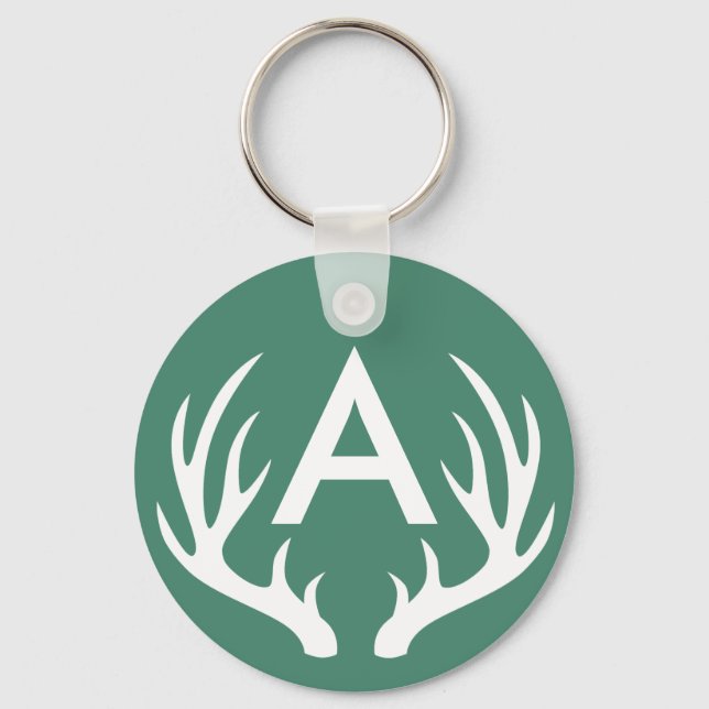 White Deer Antlers Keychain (Front)