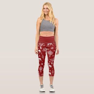 White Deer Capri Leggings
