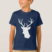 White Deer Head Silhouette - Turquoise