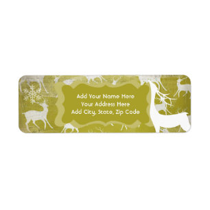 White Deer Holiday Return Address Labels
