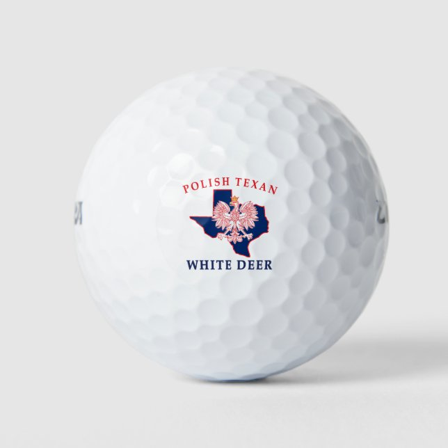 White Deer Polish Texan Golf Balls (Front)