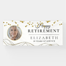 White Delicate Custom Photo Retirement Party