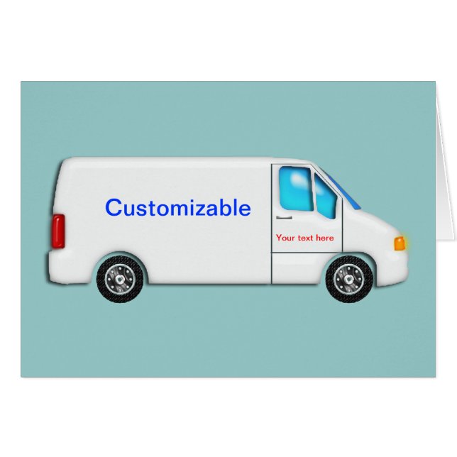 White Delivery Van - Customizable (Front Horizontal)
