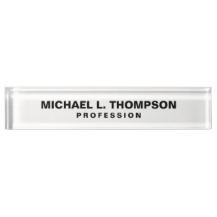 White Desk Nameplate