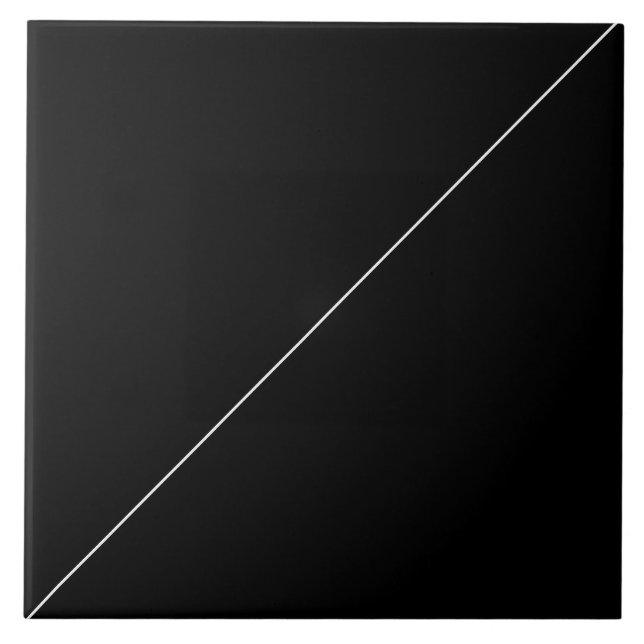 White Diagonal Line On Black Tile (Front)