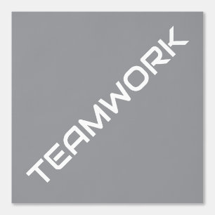 White Diagonal TEAMWORK Text On Light Grey Wallpaper