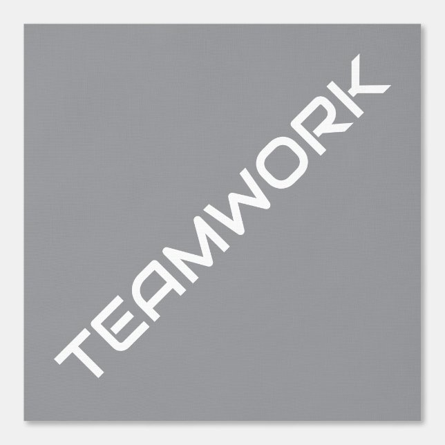 White Diagonal TEAMWORK Text On Light Grey Wallpaper (Front)