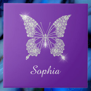 White Diamond Butterfly, Script Name, Purple Tile